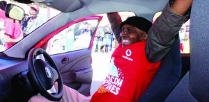 Winner of the Vodacom Fortunes car competition, Bakhatla Molise from Ha Motloheloa (3)