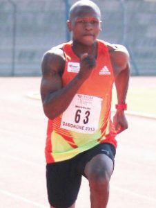Star-sprinter Mosito Lehata joins his teammates in Wales.