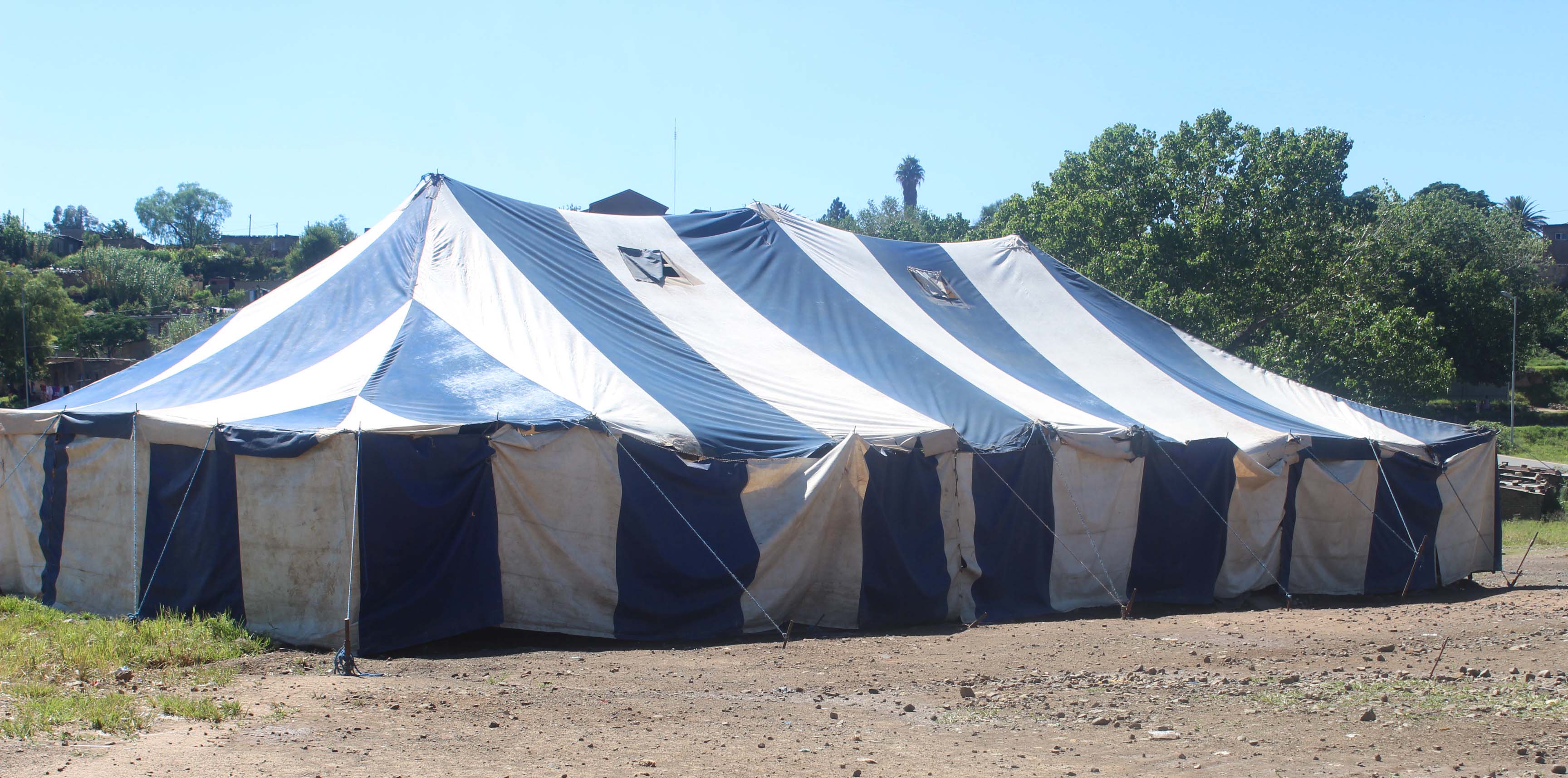 Jehovah Jire Ministries is operating in a tent located in Lower Thamae, near New Millennium English Medium School.
