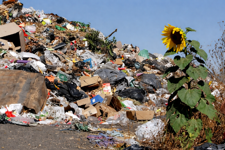 Waste piled at the Ha Tšosane dumpsite.