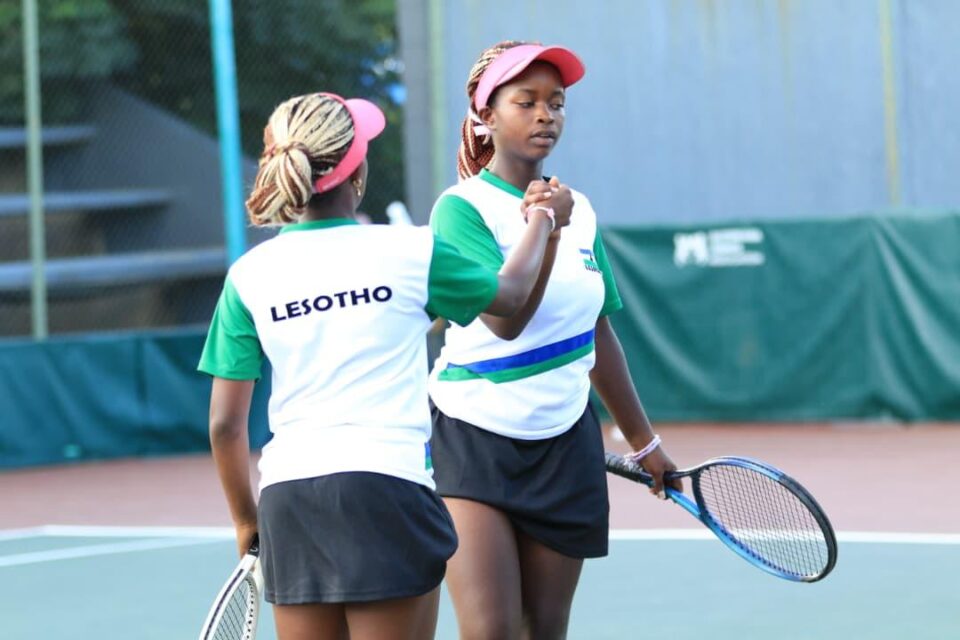 Lesotho tennis players Phuthi Leshoele and Lindiwe Nkanda
