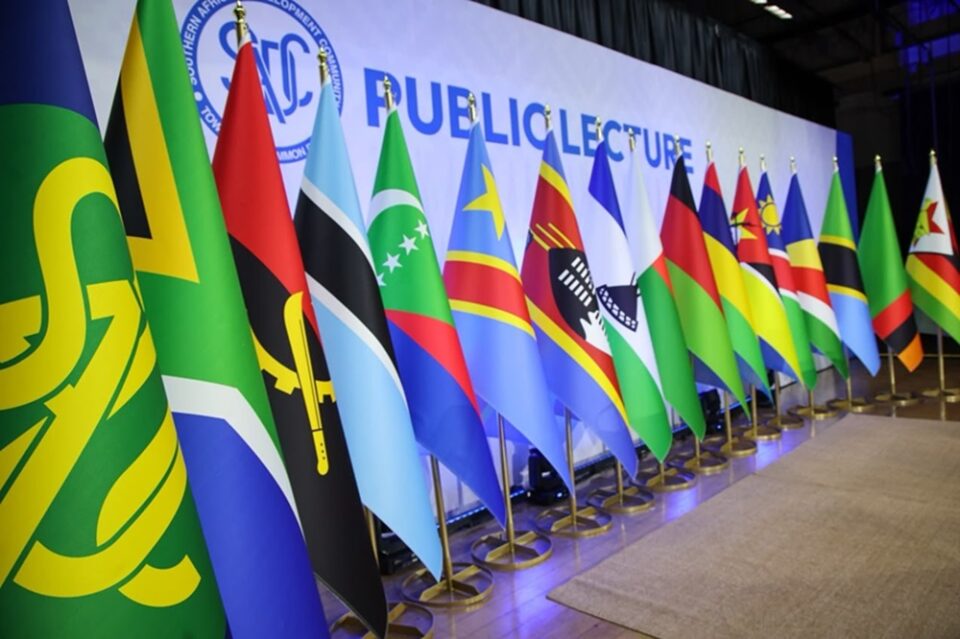 Flags of SADC member states displayed at the regional bloc’s 45th summit